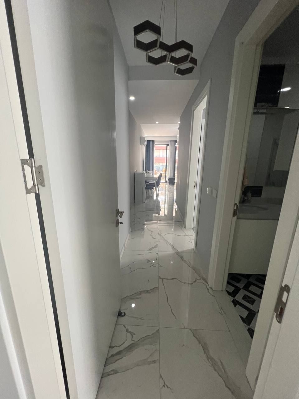 Трехкомнатная квартира в Аланье, Махмутлар — 67 м², вид на море, 500 м до пляжа, новый дом 2023